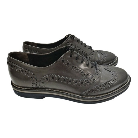 AGL ✘ NEW Patent Leather Lacercut Lace Up Loafers Oxford Shoes, Italy, Grey, 7.5 - Picture 7 of 7